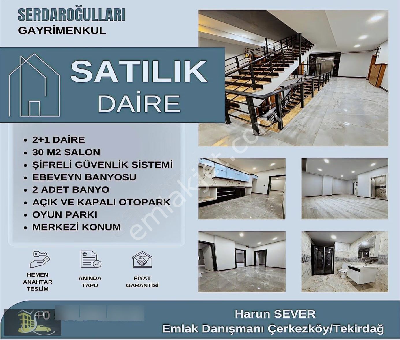 Serdaroğlundan Çerkezköy İstasyon Tepe Bölgesi 2+1 Arakat Daire! - Görsel 10