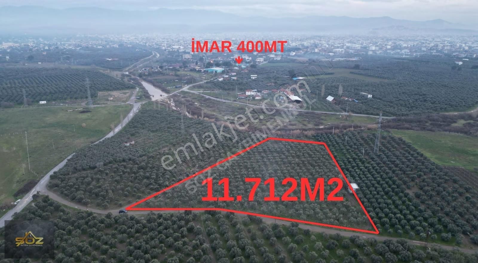 Seyitahmet Mh 11.712m2 Elektrik Su Mevcut İmara Yakın Zeytinlik