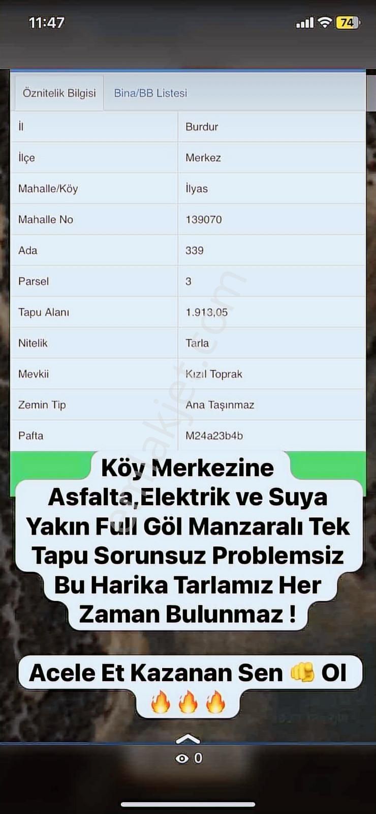 İlyas'ta Yerleşime Yakın Muhteşem Göl Manzaralı Fırsat