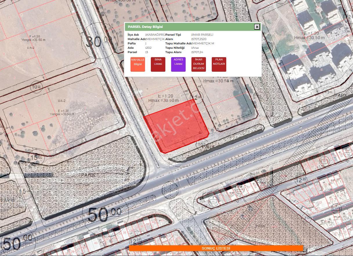 Mehmetçik'te 50m² Köşe Parsel: 50-30m Yola Cepheli,ticari+konut İmarlı Arsa