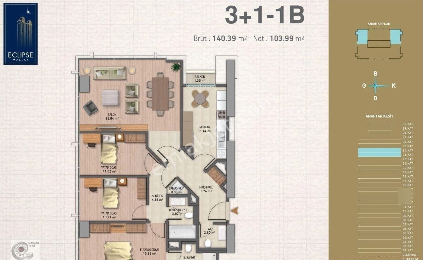 Modern Lıfestyle In Eclıpse 3+1 Apatment For Sale - Görsel 7