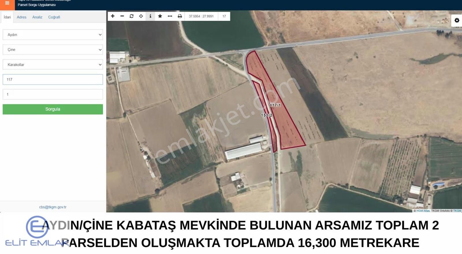 Elit Emlak Çine/kabataş Satılık Yol Kenarı Yatırımlık Arazi - Görsel 3