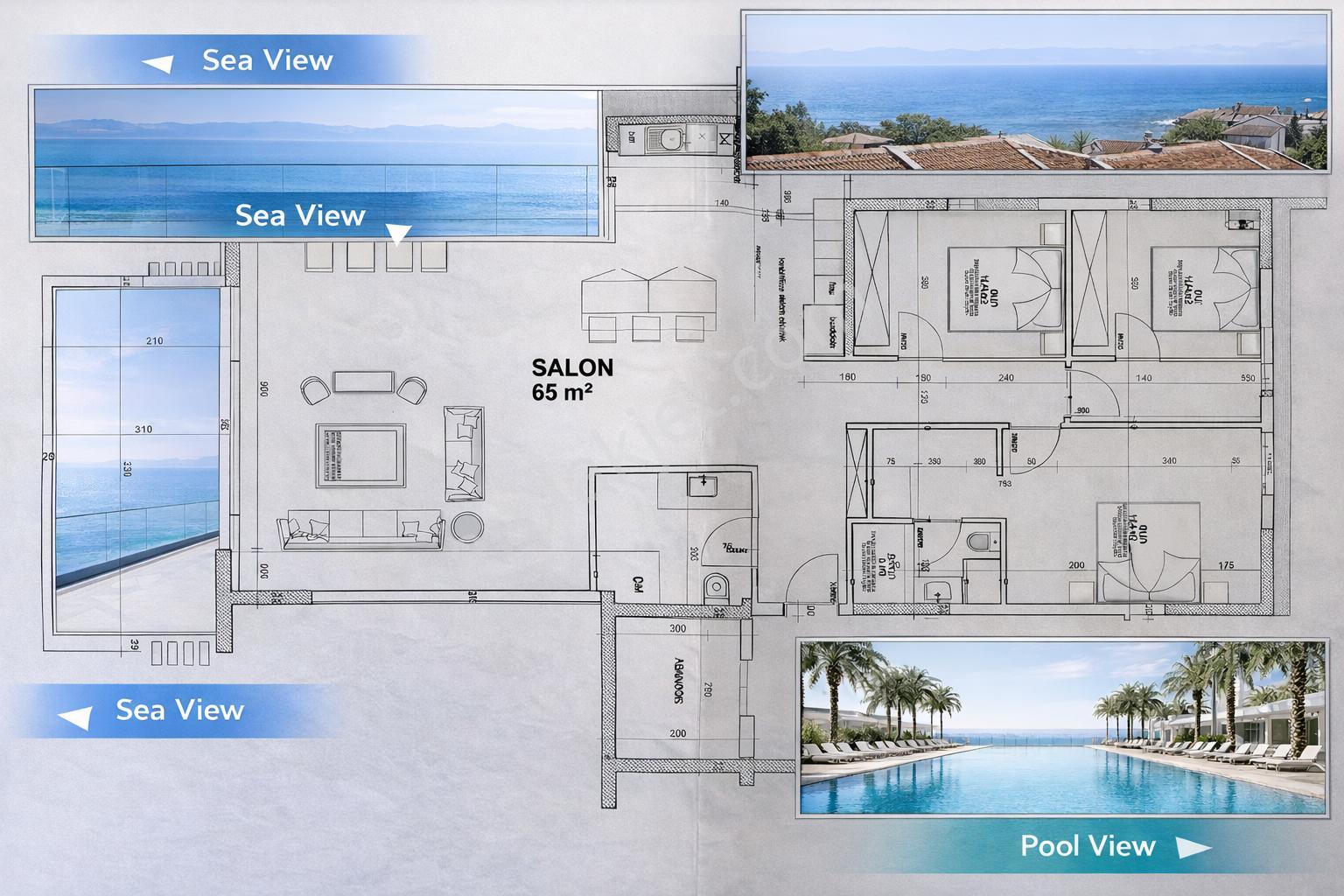 Kuşadası’nda Eşsiz İmza Mülk – 180°+ Panoramik Deniz Manzaralı, Tam Bağımsız Lüks Penthouse - Görsel 15