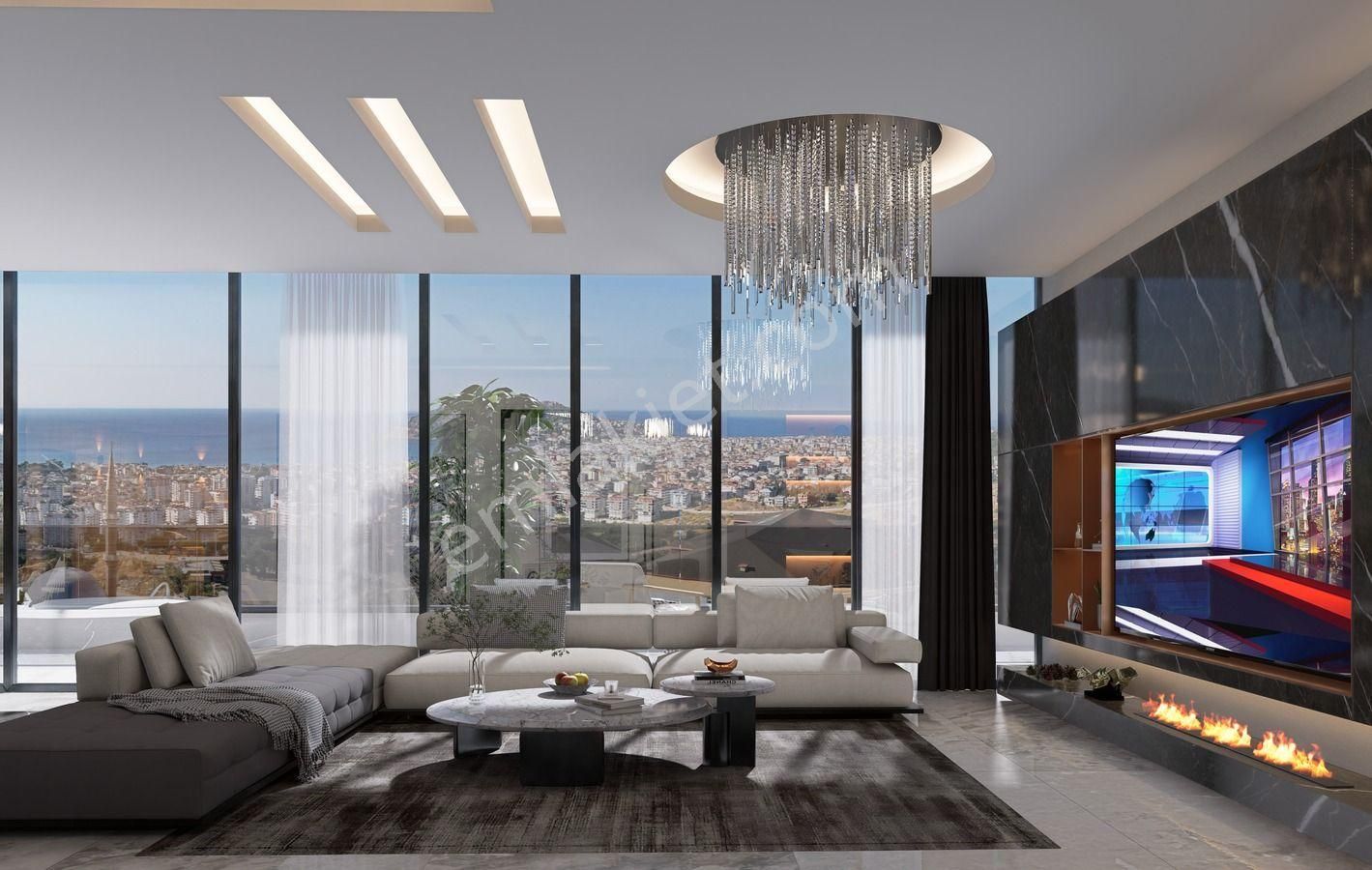 Alanya Cikcilli'de Satılık Ultra Lüks 7+3 Full Manzaralı Villa - Görsel 8