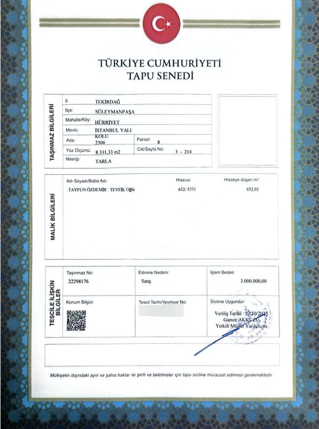 Hürriyet Te Kelepir Arsa Tapu Sahibi Perta Emlak Ümit Tahmaz