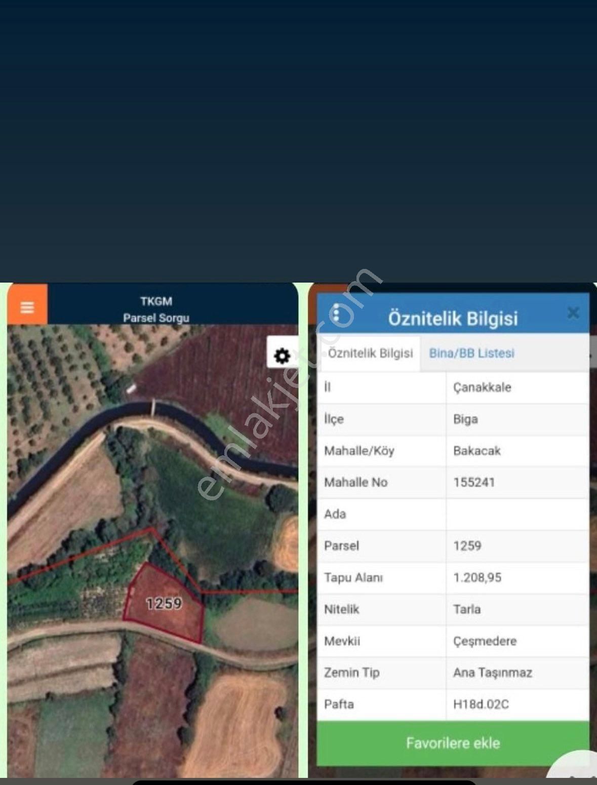 Bakacak Köyünde Satılık Tarla