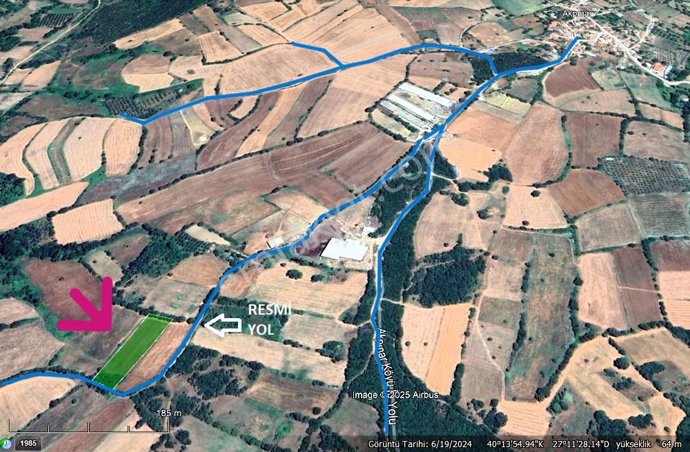 Biga Akpınar Köyü’nde Resmi Yol Cepheli, Gölet Yakınında Yatırımlık Tarla - Görsel 22