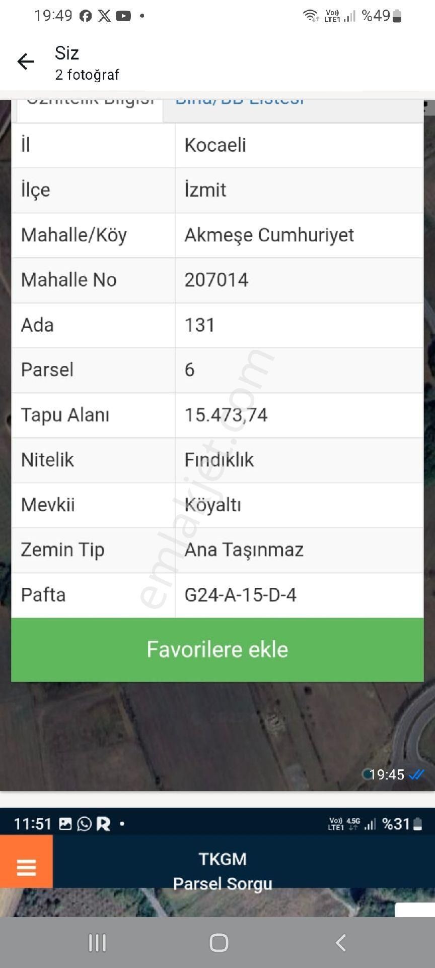 İzmıt Akmeşe Cumhuriyet Mah Satılık Fındıklık - Görsel 2
