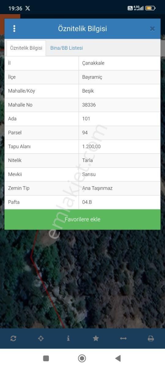 Bayramiç Beşik Te Dereye Sıfır Satılık Tarla - Görsel 2