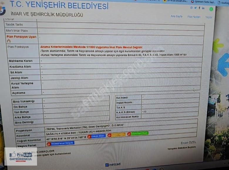 Bursa Yenişehir Afşar' Da 16125 M2 Kadastral Yola Cephe Tarla - Görsel 4