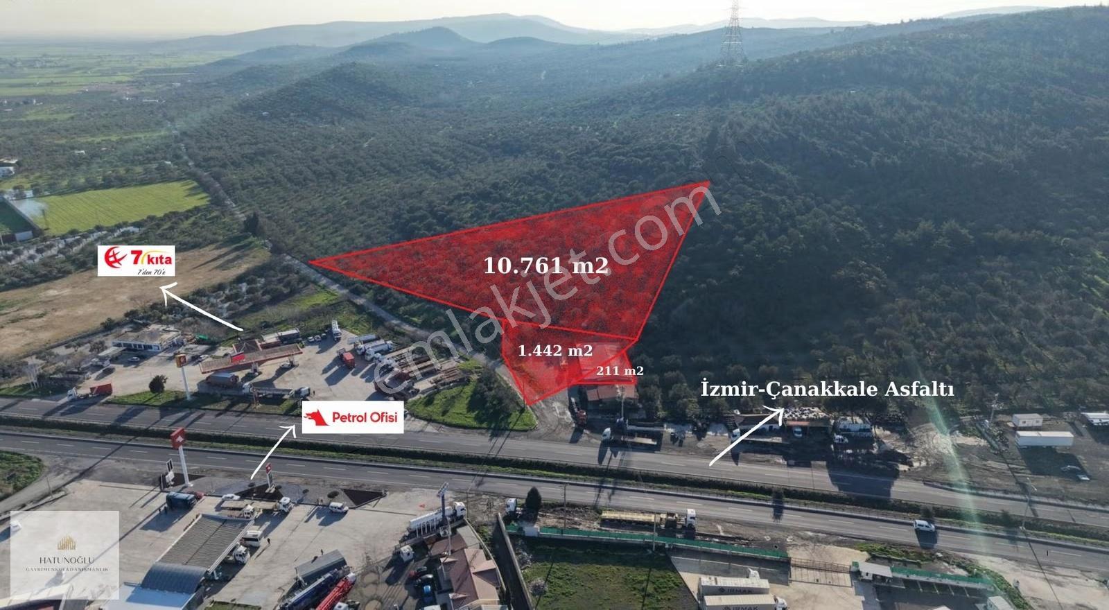 Hatunoğlu'ndan İzmir-çanakkale Asfaltına Cephe 12414 M2 Arsa