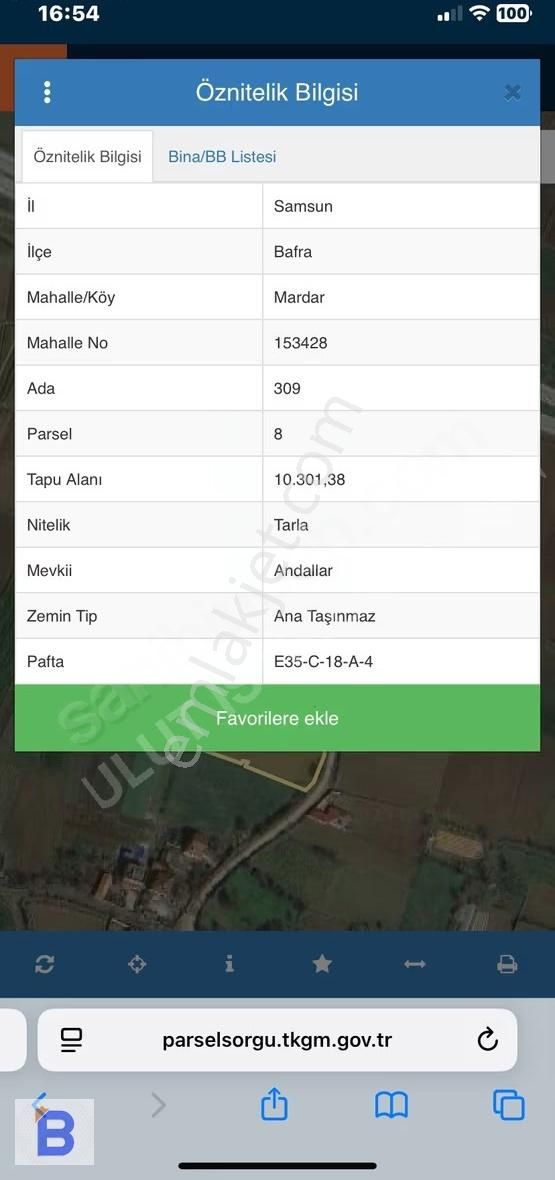 Bulut Emlaktan Andallar Mevkiinde 10.300 M² Satılık Tarla