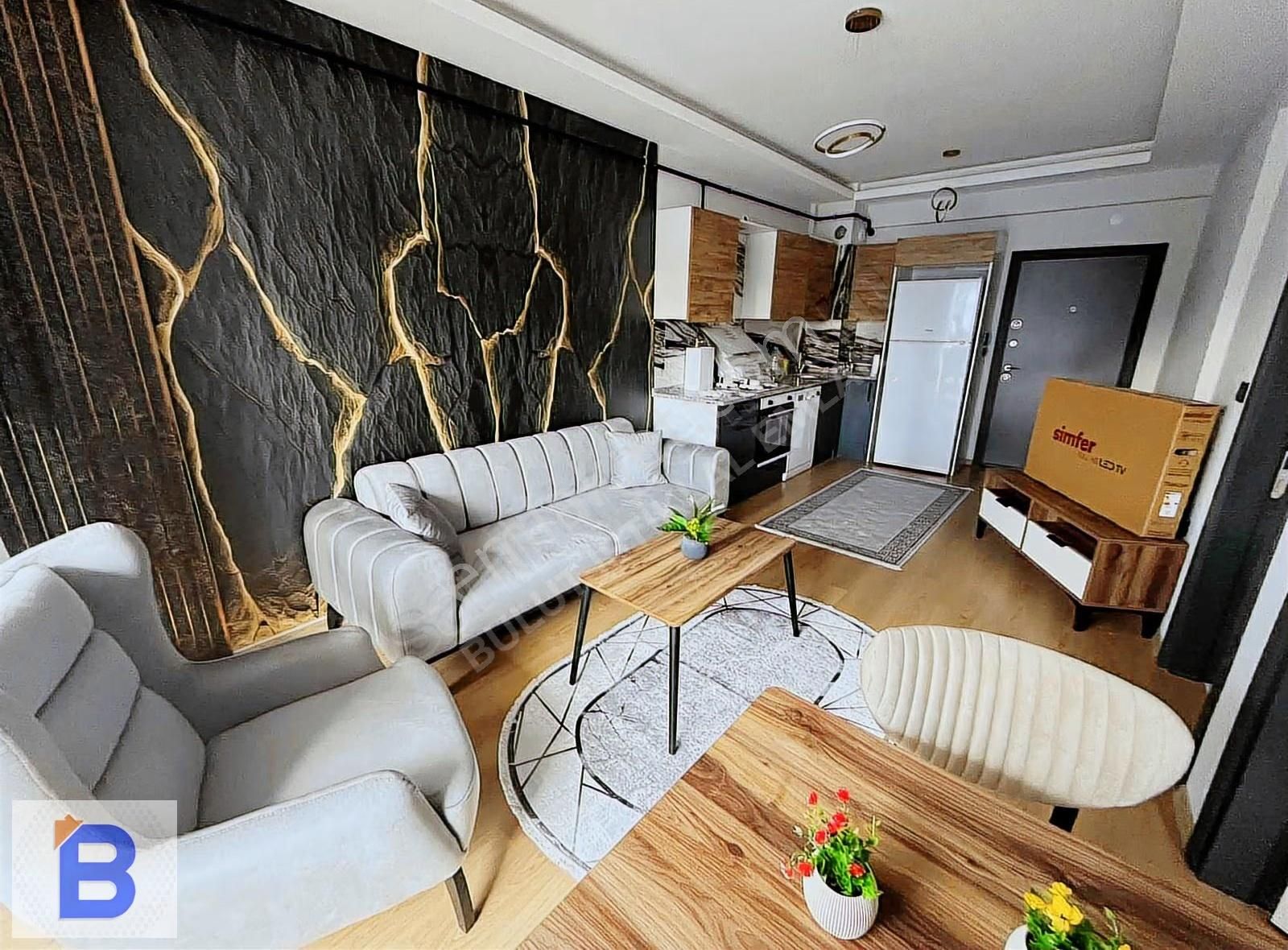 Bulut Emlak;ara Kat Lüks Eşyalı Kombili Fırsat 1+1 Daire