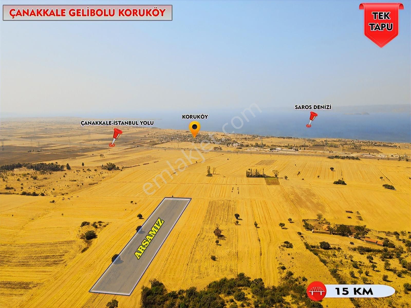 Çanakkale Gelibolu Koruköy Satılık Tek Tapu