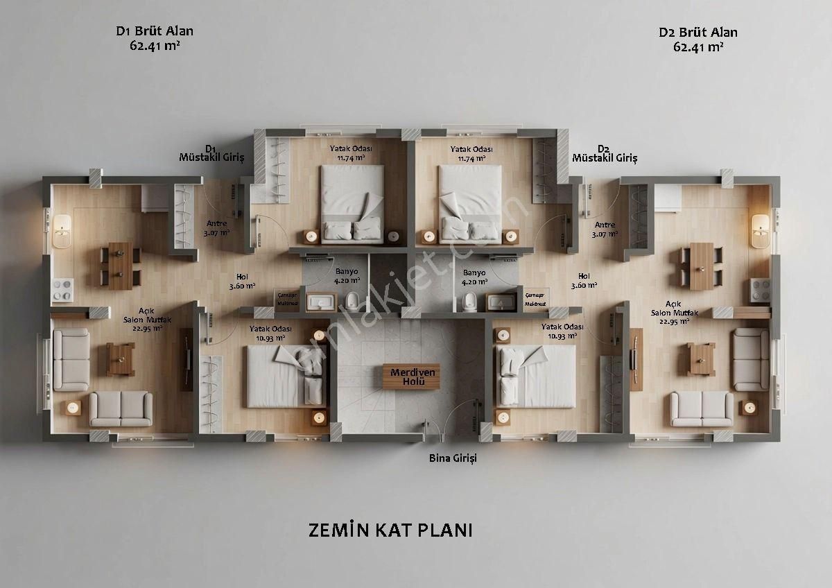 Seydikemer Merkezde Projeden Satılık 2+1 Satılık Daireler