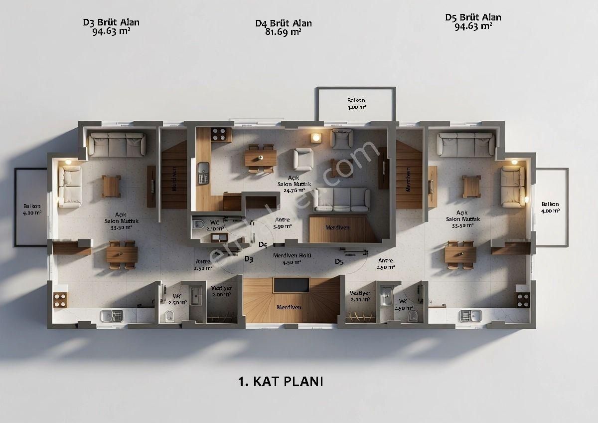 Seydikemer Merkezde Projeden Satılık 2+1 Satılık Daireler - Görsel 7