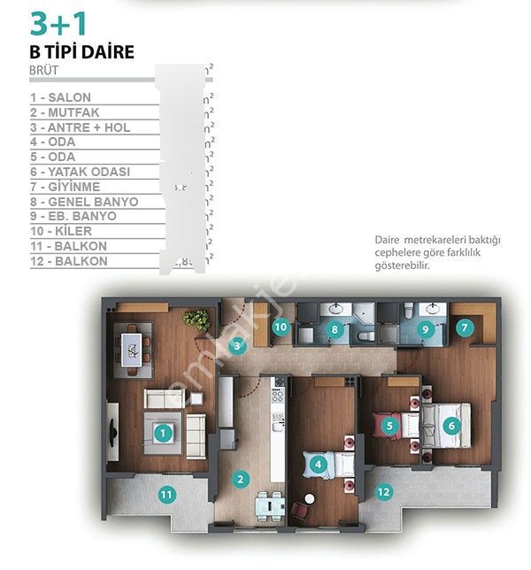 Bornova Goldiva Kuzey'de Boş Oturmaya Hazır 3+1 Satılık Daire - Görsel 31
