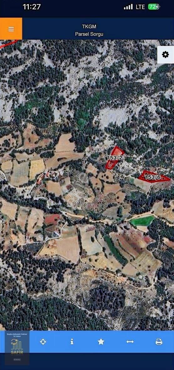 Muğla Menteşe Gazallerde Satılık 6357m2 2 Adet Köye Yakın Tarla