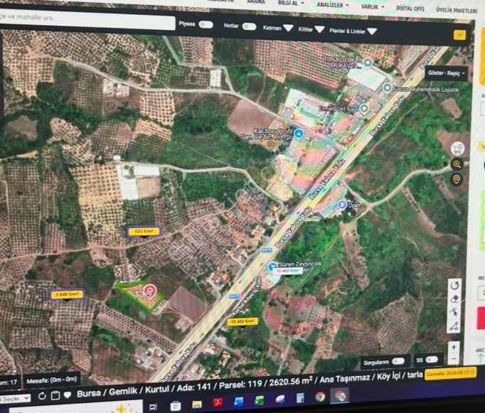 Gemlik Kurtul Fırsat Yalova Yolu 2. Parsel Ticari İmar Sınırında