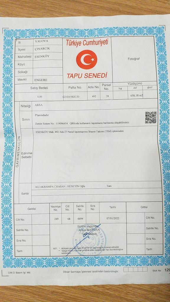 Yalova Çınacık Esenköyde Full Deniz Manzaralı Satılık 458m2 Arsa - Görsel 5
