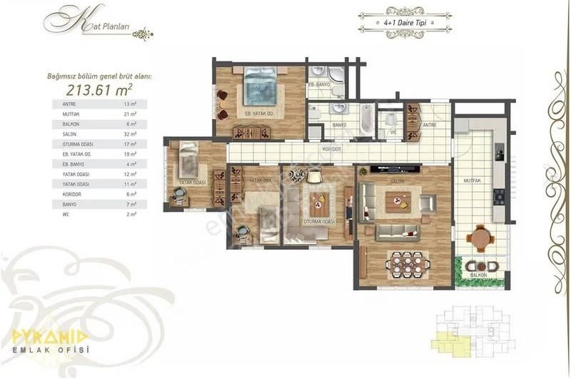 Pyramıd'den Mostar Life Grand Houses (213m2) Lüx 4+1 Boş Daire - Görsel 13