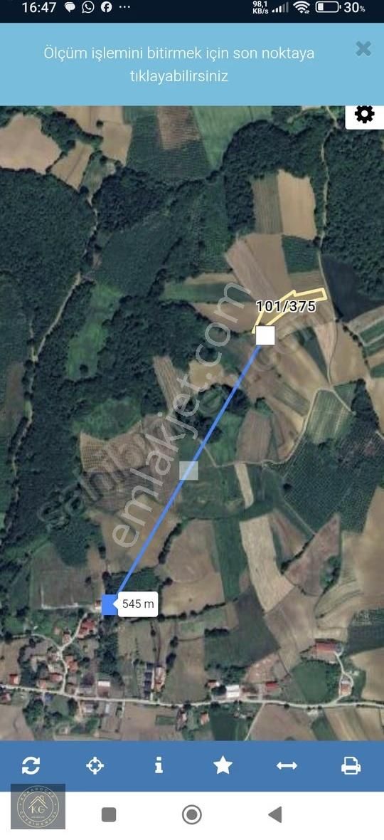 Sakarya Kaynarca Uğurluda 2683 M2 Kadastrol Yol Cepheli Arazi - Görsel 4