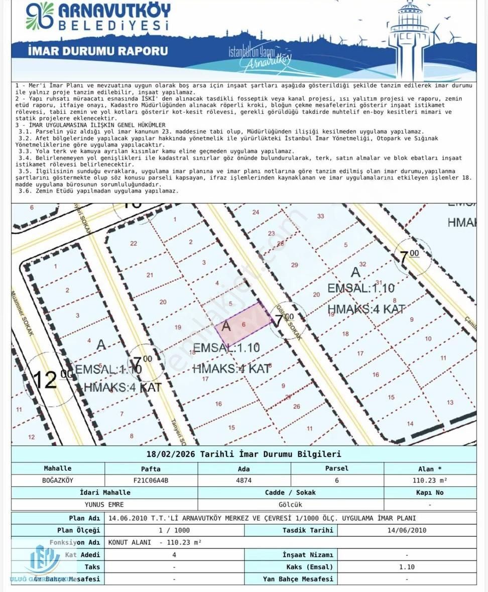 Arnavutköy Yunus Emre'de Satlık 110m² Konut İmarlı İfrazlı Arsa - Görsel 2