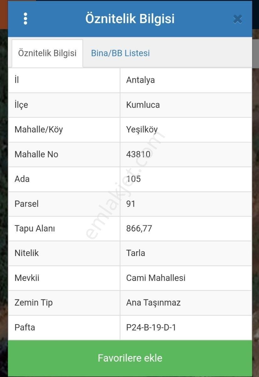 Fiyat Düştü!! Kumluca Yeşilköy Adrasan Yakını Tek Tapu Satılık - Görsel 2