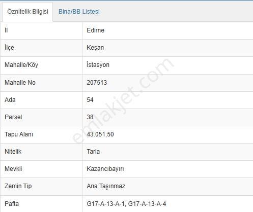 Ege Emlak'tan Edirne Keşan İstasyon Mahallesinde Fırsat Tarla - Görsel 2