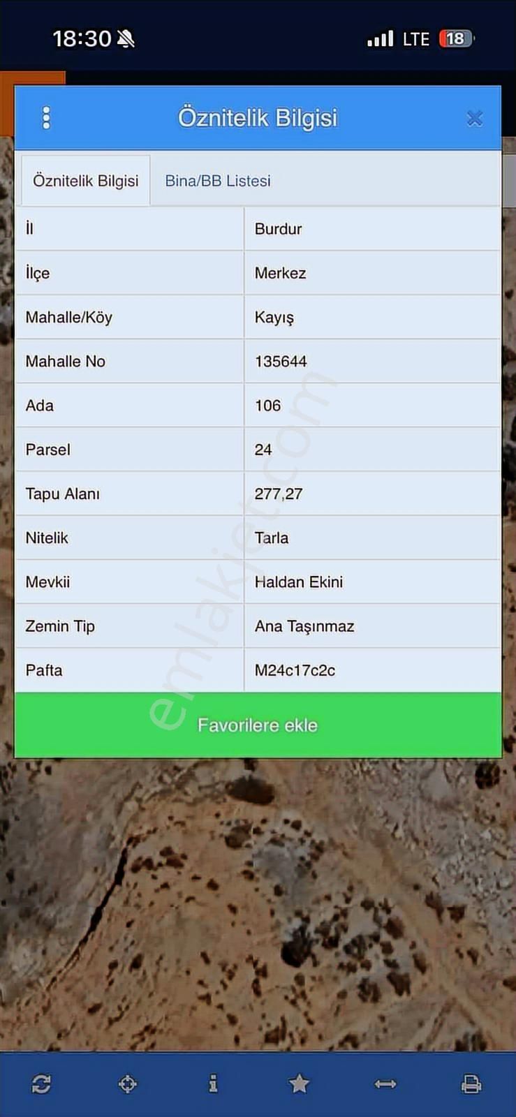Burdur Merkez Kayış'da 277m2 Satılık Tarla - Görsel 3
