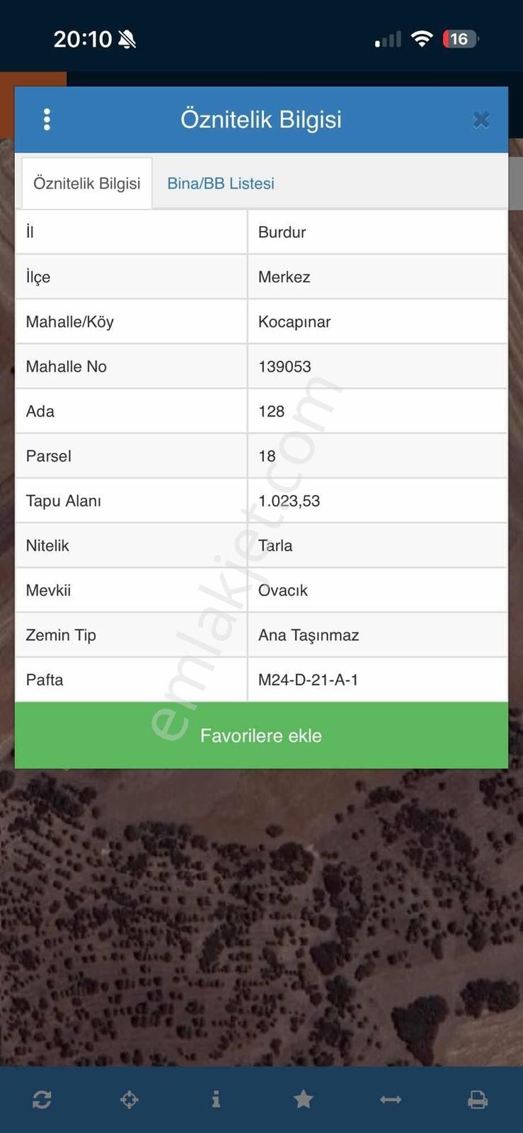 Burdur Merkez Kocapınar'da 1023m2 Yola Yakın Satılık Tarla - Görsel 3