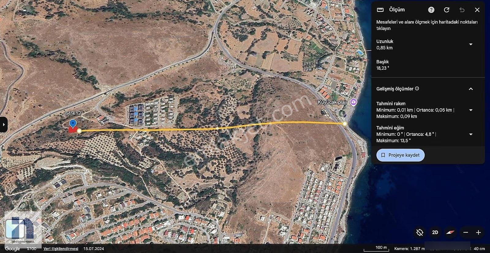 İzmir Karaburun İskele Satılık Müstakil Tapulu Villa İmarlı Arsa - Görsel 2
