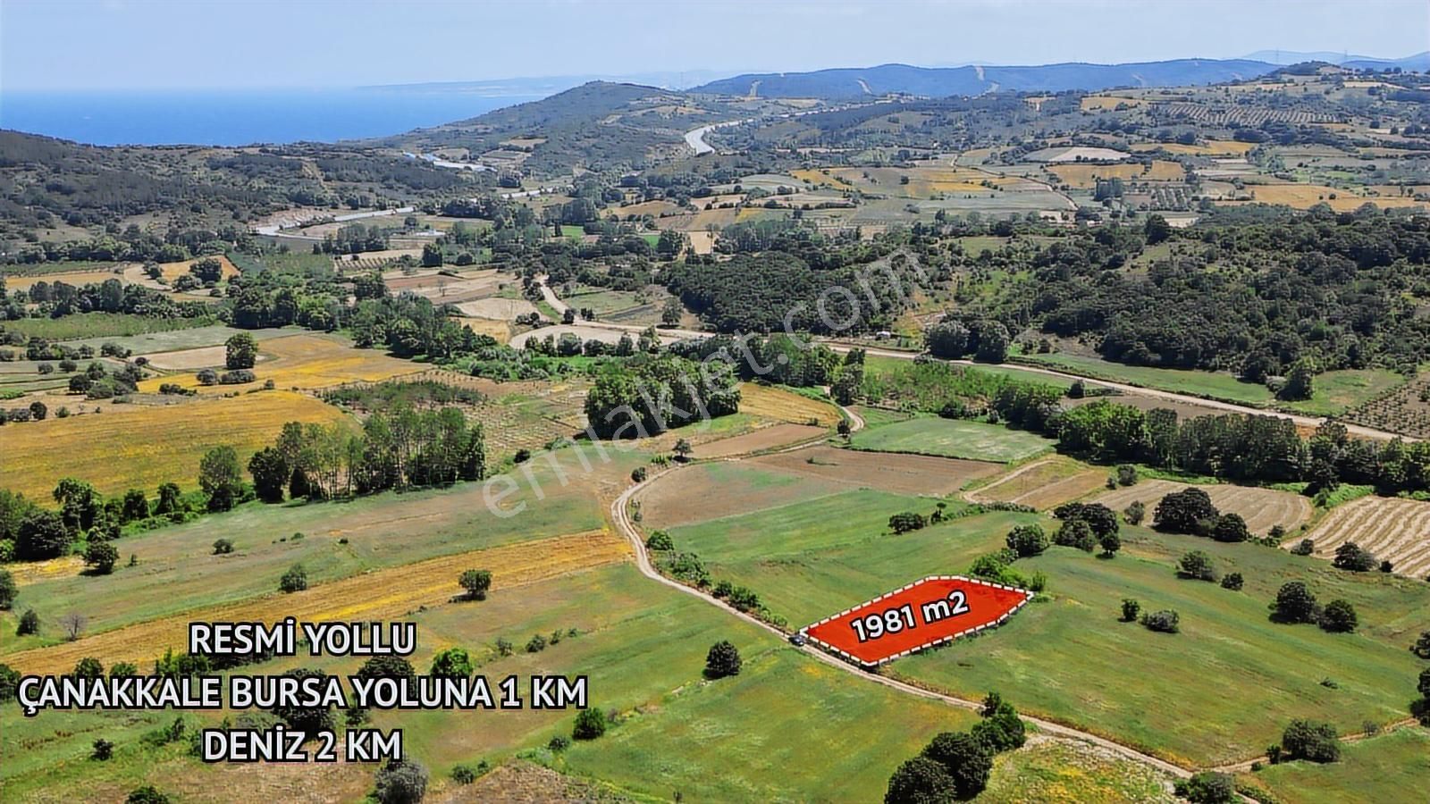 Lapseki Güreci' De 1981 M2 Resmi Yollu Ana Yola 1 Km - Görsel 2