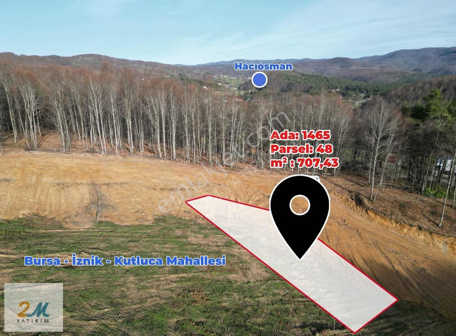 Fırsat !!! 2m Yatırım'dan İznik Kutluca Mah Satılık İmarlı Arsa