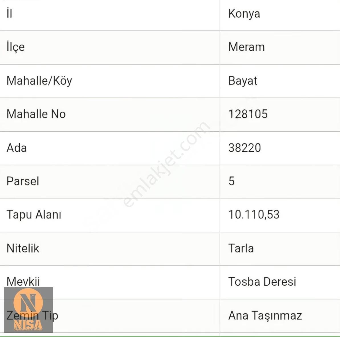 Nisa'dan Meram Bayatta Yatırımlık Tarla - Görsel 3