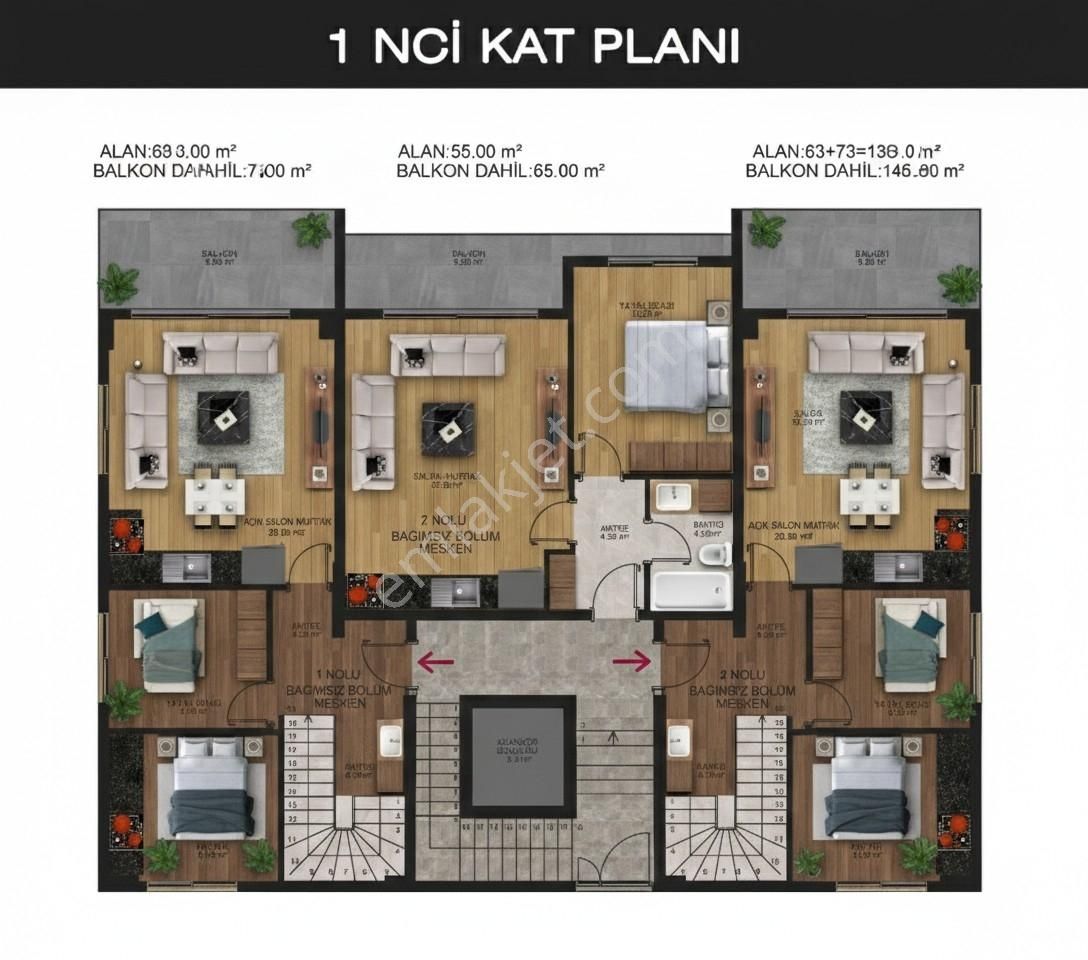 Marmaris Sıfır Projede Satılık 1+1 Açık Mutfak Daire - Görsel 4