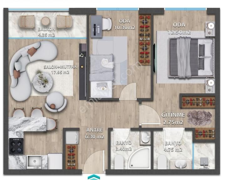 İkon Çakırlar'da Acil 2+1 Müthiş Fırsat İmkanı - Görsel 2