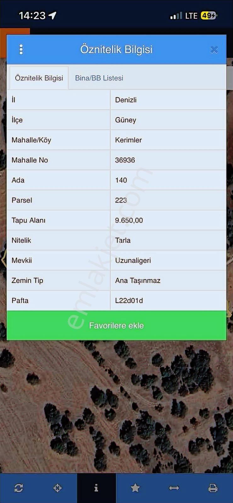 Uzunaligerli Mevki Satılık 9650m2 Fırsat Tarla