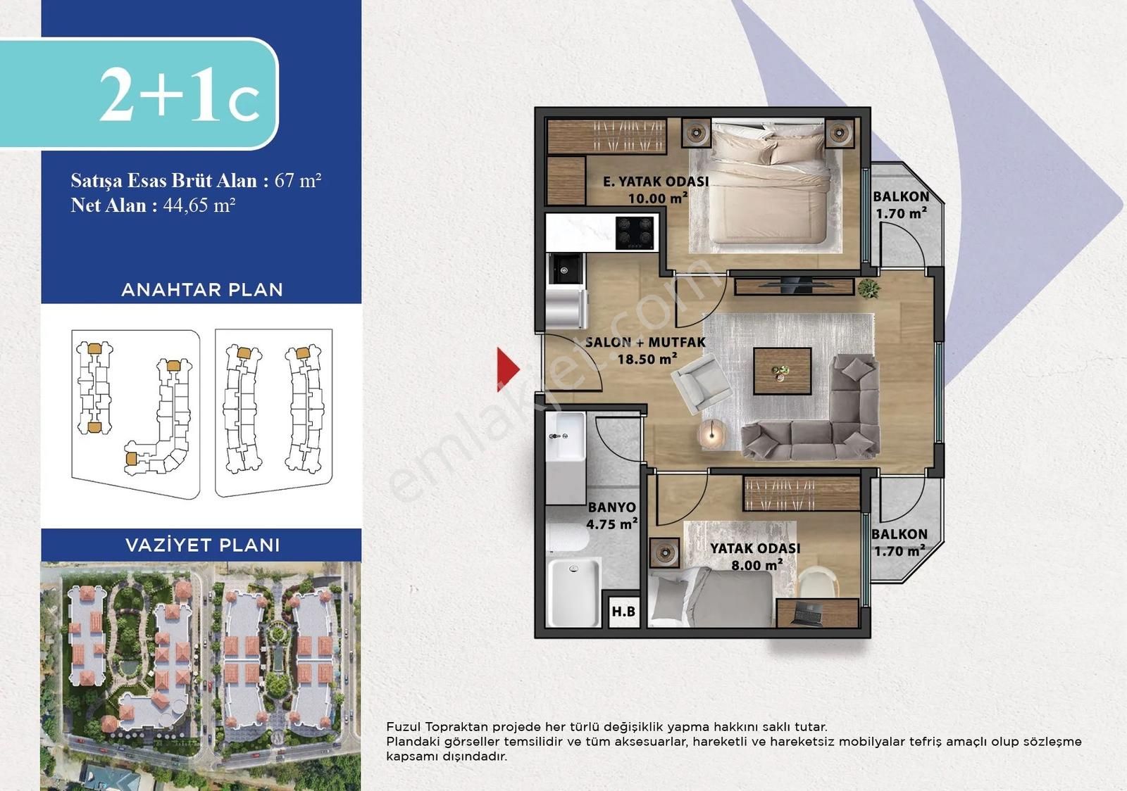 Fuzul Topraktan Esenler Projesı Satılık 2+1 Daıre 2600.000 Tl - Görsel 3