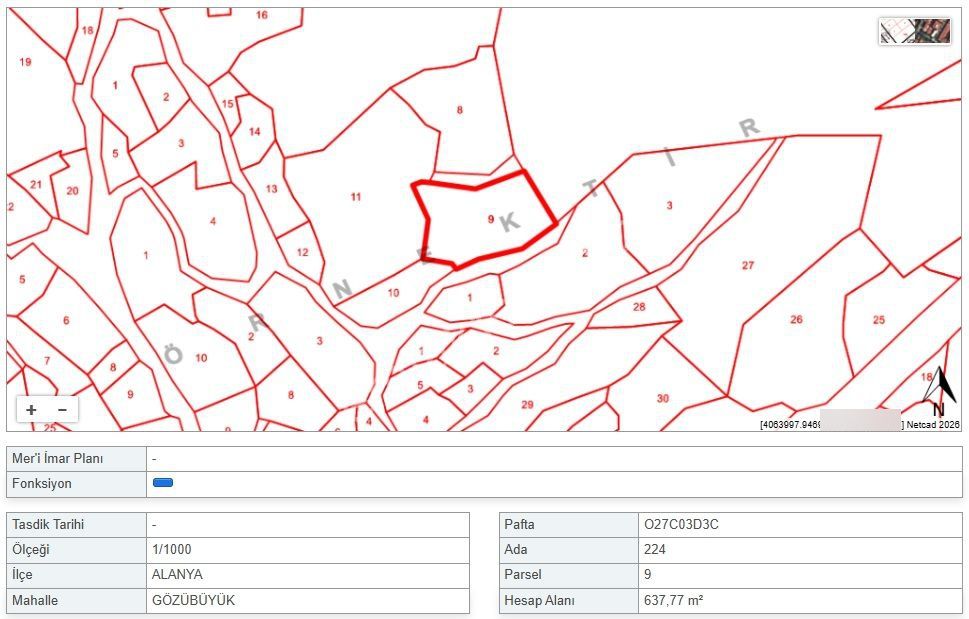 Satılık 637 M² Köyiçi Arazi, Alanya-gözübüyük - Görsel 5