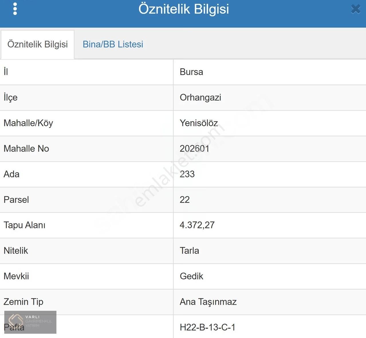 Bursa Orhangazi Yenisölöz'de Satılık Yatırımlık Tarla