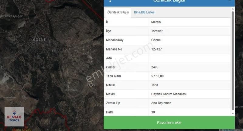 Remax Toros'tan Gözne'de İçinde Damı Olan Fırsat Değerinde Tarla - Görsel 2