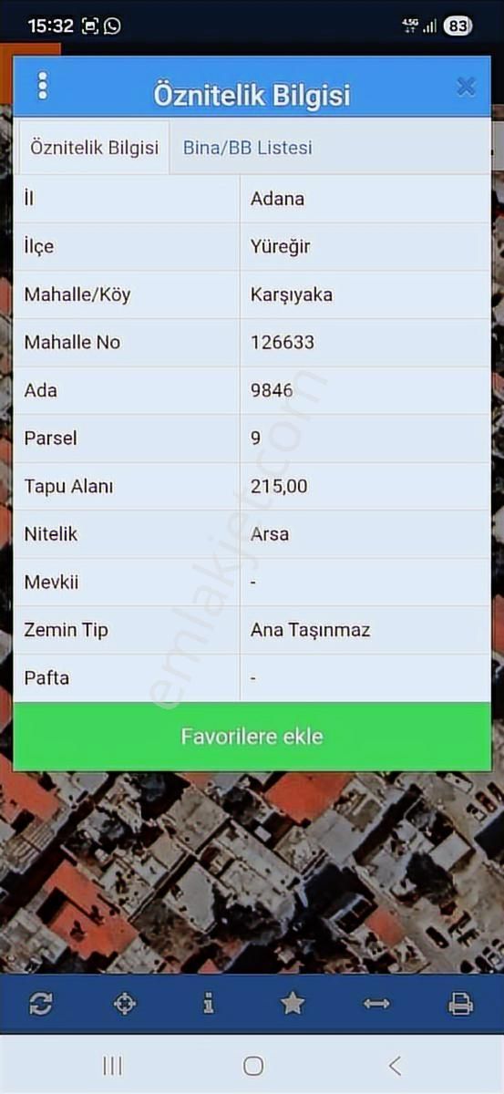 Yüreğir Tahsilli 215m² Tek Tapu, 1.6 Yoğunluklu Arsa - Görsel 2