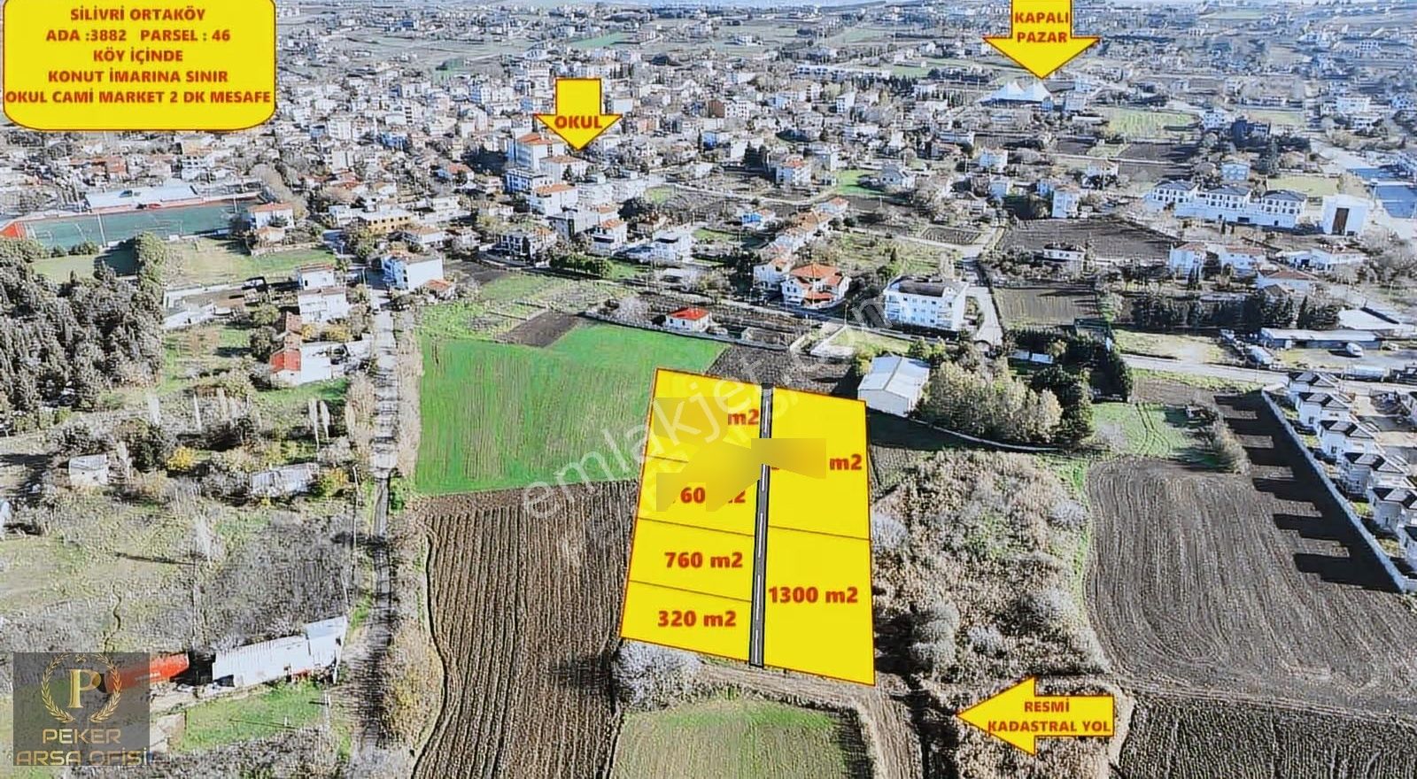 Silivri Ortaköy'de 760 M² Satılık Tarla- Konut İmarlı Yakını