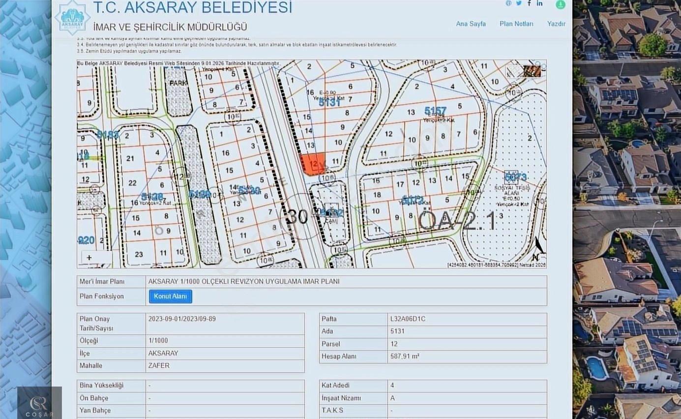 -coşar Gyo-zafer.mah Pırlanta Düğün Salonu Karşısı 588m2 Arsa !! - Görsel 4