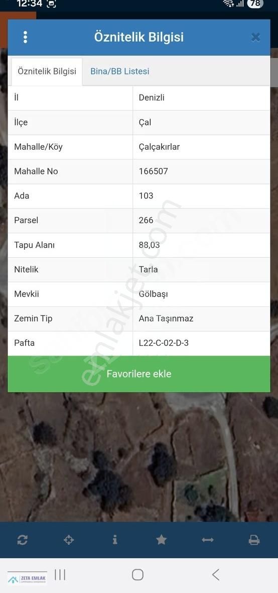 Denizli Çal'dasatılık Tarla: 88m²müstakil Tapulu Yatırım Fırsatı - Görsel 3