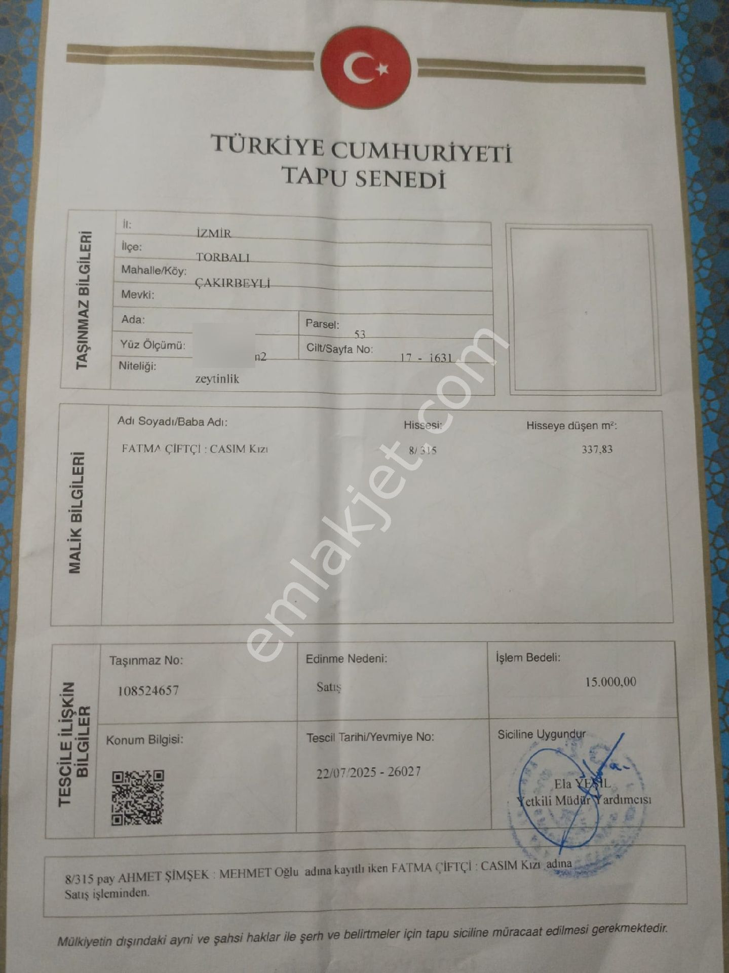 Çakırbeyli Torbalıda Acil.satılık Yolla Sıfır Sşefika Hanım Çiftliği Karsisi Sağ Sol Komşu Var - Görsel 3