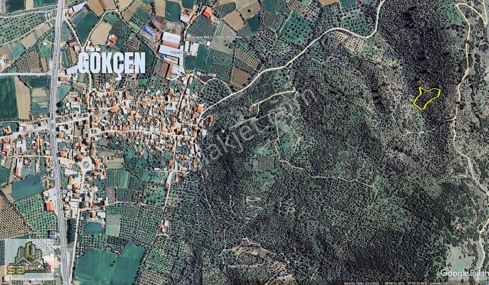 İzmir Tire Sb Emlak'tan Gökçen Mah. Yatırımlık Zeytinlik