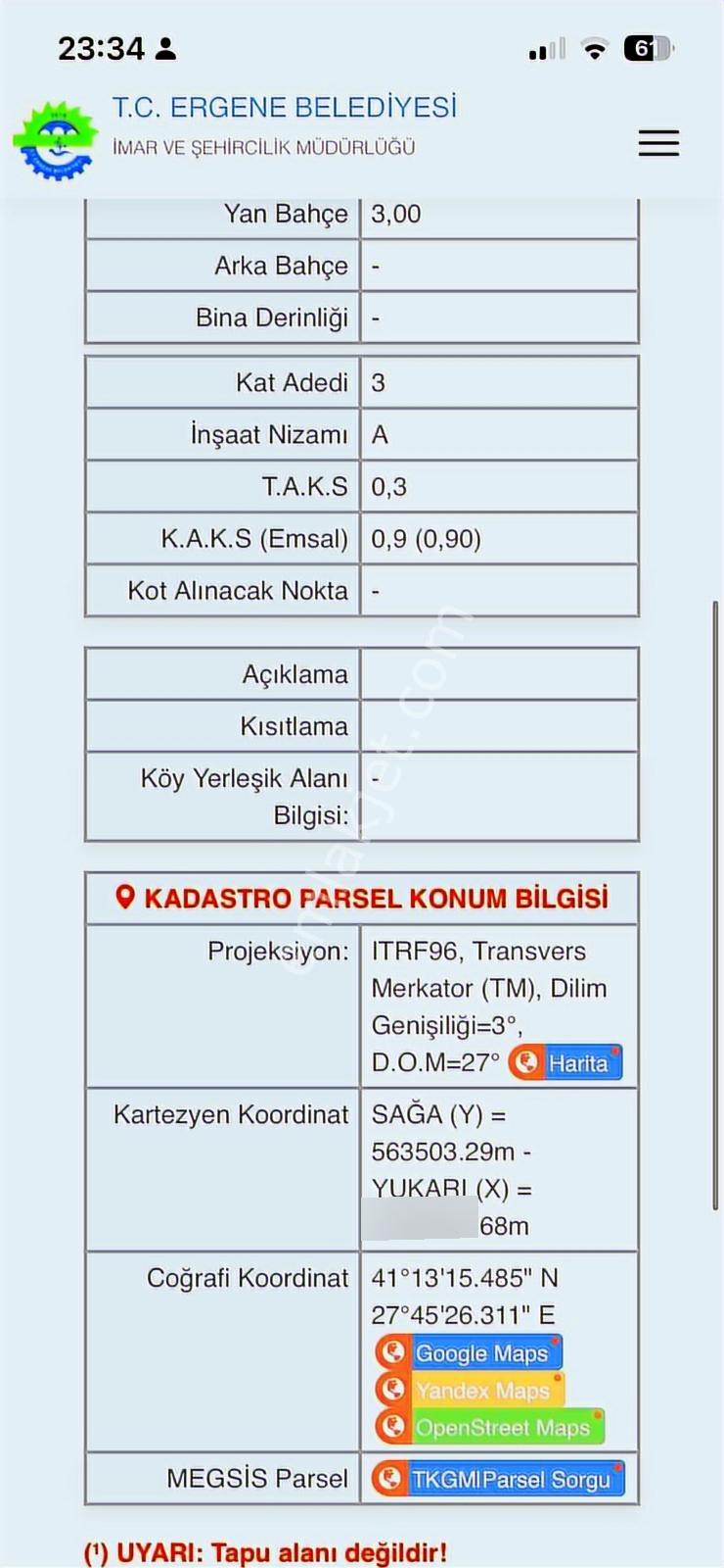 Ergene Marmaracık Ta İmarlı Satılık Arsa - Görsel 3