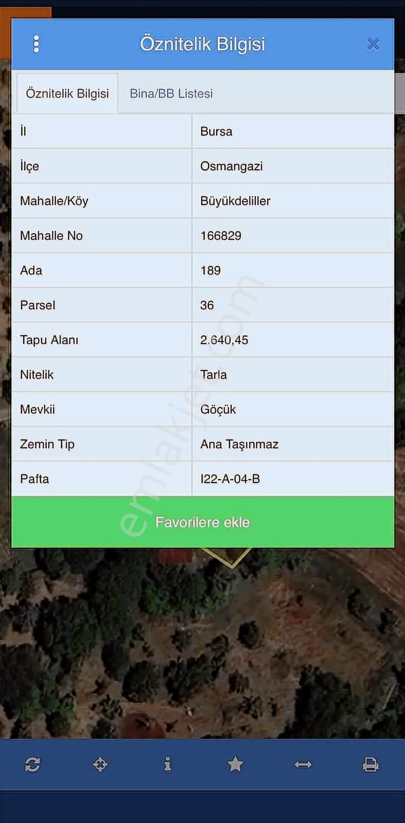 Bursa Osmangazi Büyükdelillerde Satılık Tarla